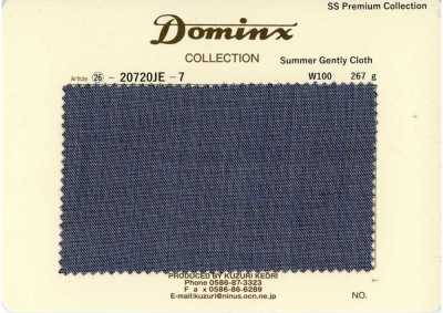 20720JE-7 Mẫu tiêu chuẩn SummerGentlyCloth len 100% DOMINX Bộ sưu tập cao cấp màu xám