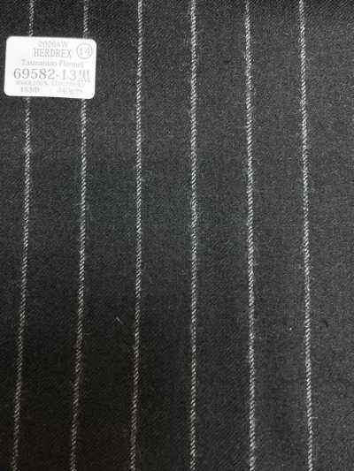 69582-13 26AW HERDREX 【Tasmanian Flannel】 lụa và len sọc đen