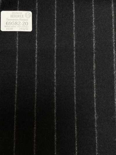 69582-20 26AW HERDREX 【Tasmanian Flannel】 Lụa và len sọc xanh navy