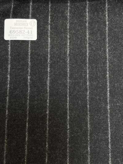 69582-41 26AW HERDREX 【Tasmanian Flannel】 Lụa và len sọc than