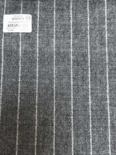 69582-69 26AW HERDREX 【Tasmanian Flannel】 Lụa và len sọc xám nhạt