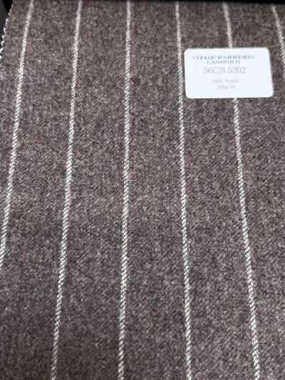 56CN5202 CANONICO flannel len nguyên bản nâu/beige sọc