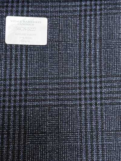 56CN5227 CANONICO 21 MOULINE SAXONY xanh navy caro Glen