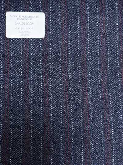 56CN5229 CANONICO 21 saxony mouliné sọc xanh navy/đỏ