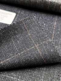 56CN5231 CANONICO Vải may vest cao cấp wool, silk & linen xanh navy/nâu họa tiết ô cửa sổ CANONICO Hình ảnh bổ sung
