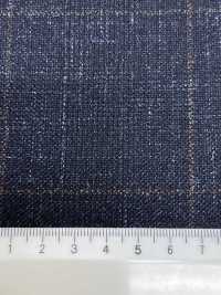 56CN5231 CANONICO Vải may vest cao cấp wool, silk & linen xanh navy/nâu họa tiết ô cửa sổ CANONICO Hình ảnh bổ sung