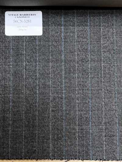 56CN5281 CANONICO TRADITIONAL WORSTED 21 sọc nâu/xanh sax