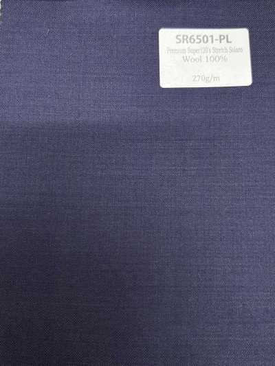 SR6501-PL Tiêu chuẩn sản xuất tại Nhật Premium Super120' sợi đơn Stretch Solaro màu tím vải trơn không hoạ tiế