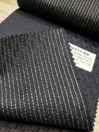 LA6511-NV Sản xuất tại Nhật, vải len lụa kim tuyến co giãn màu xanh navy kẻ sọc[Vải] Hosoi Shoji Co., Ltd. Hình ảnh bổ sung