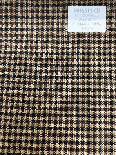 MH6511-CB Tiêu chuẩn  vải wool mohair nội địa Nhật Bản (kiểu tonic) màu nâu camel kẻ caro