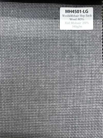 MH4501-LG Tiêu chuẩn vải hopsack mohair nội địa Nhật Bản màu xám nhạt