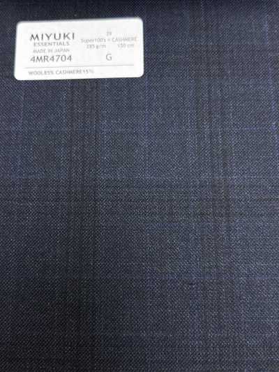 4MR4704 26AW Super100's × cashmere xanh navy kẻ caro