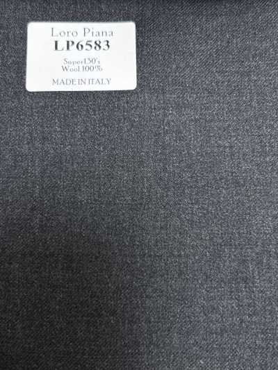 LP6583 Loro Piana Super130's xám vải trơn không hoạ tiết