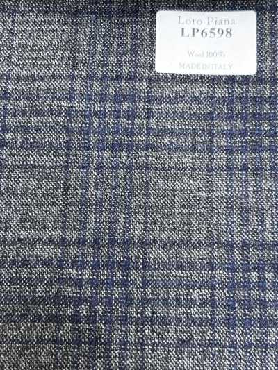LP6598 Loro Piana kẻ caro xám × xanh navy
