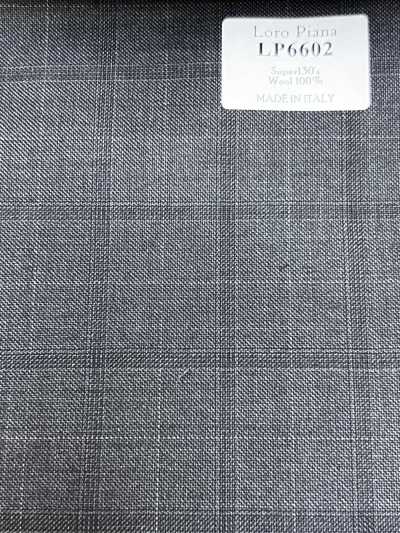 LP6602 Loro Piana Super130's xám kẻ caro