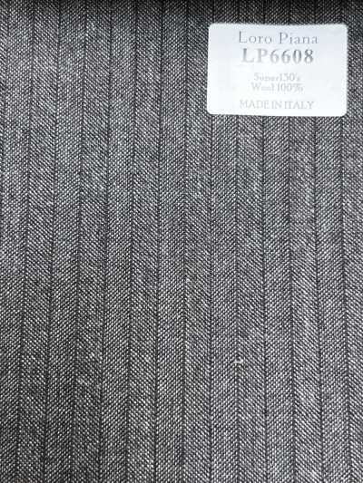LP6608 Loro Piana Super130's nâu kẻ sọc