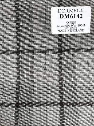 DM6142 DORMEUIL QUEEN Super100's màu be × đen kẻ caro