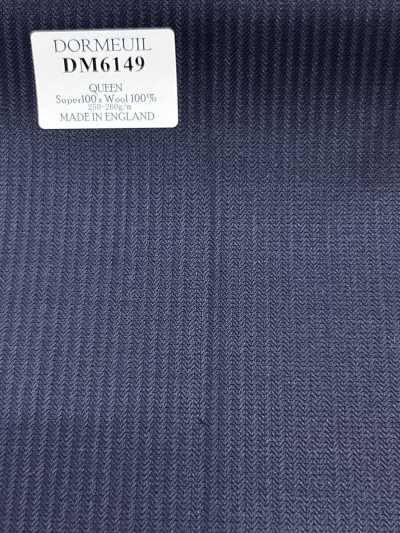DM6149 DORMEUIL QUEEN Super100's xanh navy kẻ sọc