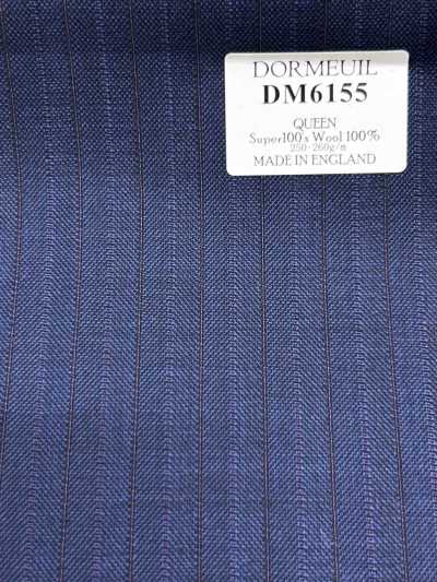 DM6155 DORMEUIL QUEEN Super100's xanh navy × nâu kẻ sọc