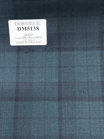 DM5138 DORMEUIL QUEEN Super100's kẻ caro xanh