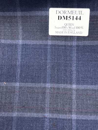 DM5144 DORMEUIL QUEEN Super100's xanh navy kẻ caro