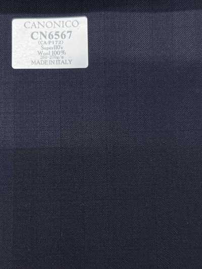 CN6567 CANONICO Super110's kẻ sọc xanh navy đậm