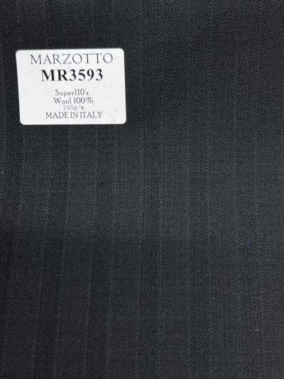 MR3593 MARZOTTO Super110's đen kẻ sọc