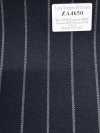 ZA4650 Lana Vergine Pettinata xanh navy × trắng kẻ sọc