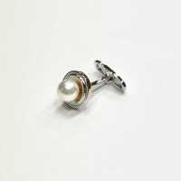 3003 Sterling Bạc Trắng Ngọc Trai Khuy Măng Sét[Lễ Phục Kiện Trang Trọng] Yamamoto(EXCY) Ảnh phụ