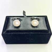 3003 Sterling Bạc Trắng Ngọc Trai Khuy Măng Sét[Lễ Phục Kiện Trang Trọng] Yamamoto(EXCY) Ảnh phụ