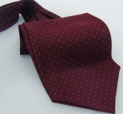 AS-922 Cà vạt ascot lụa sản xuất tại Nhật chấm bi nhỏ màu đỏ mận