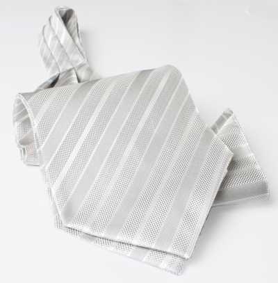 AS-943 Cà vạt ascot lụa nội địa sọc xám