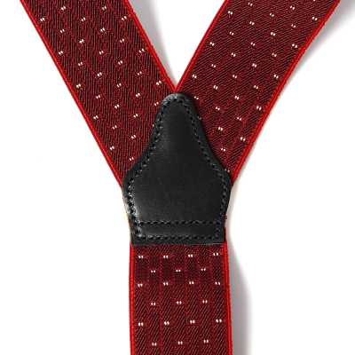AT-2313-WI Albert Thurston Dây đai đeo Quần Chữ Y Ghim Cài Chấm Mẫu 35MM Màu đỏ Rượu Vang[Lễ Phục Kiện Trang Trọng] ALBERT THURSTON Ảnh phụ