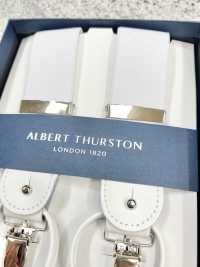 AT-WHITE Dây đai đeo Quần Chữ Y Albert Thurston Loại 2 Chiều Màu Trắng Vải Trơn Không Hoạ Tiết[Lễ Phục Kiện Trang Trọng] ALBERT THURSTON Ảnh phụ