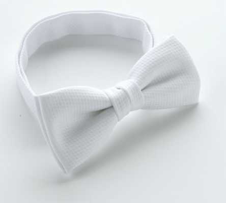 BF-W Nơ bướm trắng vải pique cotton