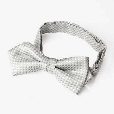 BFK-985 Cà vạt nơ kiểu kiếm bằng lụa jacquard nội địa, họa tiết kanoko, xám nhạt