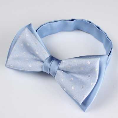 BFS-973 Nơ bướm phối màu xanh da trời, họa tiết chấm bi, lụa, sản xuất tại Nhật Bản