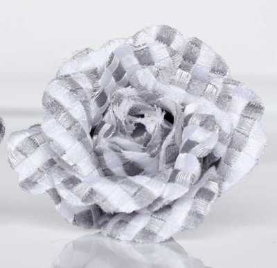 BTA-19 Hàng Nhật Bản jacquard boutonniere kẻ ô gingham màu xám nhạt