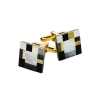 CL-2 Khuy măng sét dạng vuông đen & vàng gold