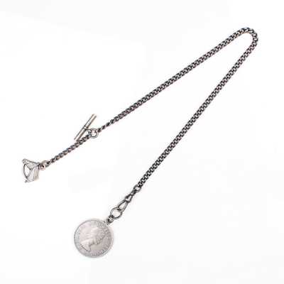 FOB-S Dây fob chain bạc cho phong cách cổ điển của áo ghi lê