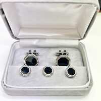 G-1 Lễ Phục Cuffs &amp; Stud Set Onyx Bạc Octagon[Lễ Phục Kiện Trang Trọng] Yamamoto(EXCY) Ảnh phụ