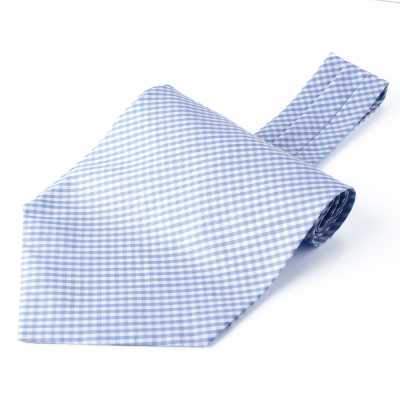 RAS-05 Dùng vải Ring Heart, cà vạt ascot kẻ gingham xanh nhạt
