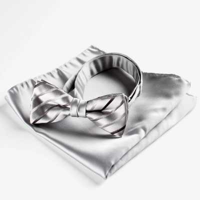 VBF-03 Nơ đeo Cổ Kẻ Sọc Xám Nhạt Làm Bằng Vải VANNERS