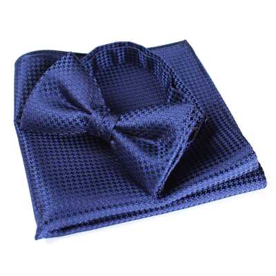 VBF-09 Nơ bướm sử dụng vải VANNERS họa tiết kẻ chân chim màu xanh hải quân