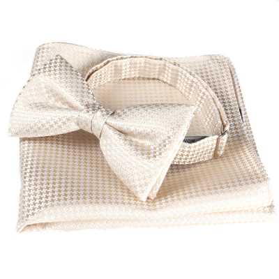 VBF-11 Nơ bướm sử dụng vải VANNERS, họa tiết kẻ chim săn mồi, màu vàng champagne