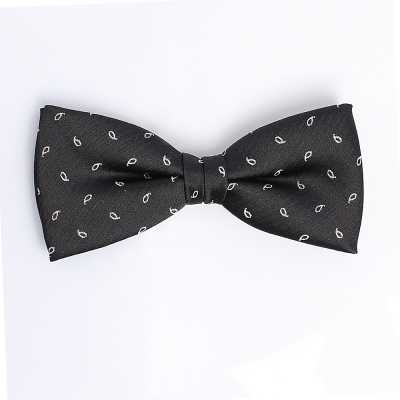VBF-22 Nơ bướm sử dụng vải VANNERS, họa tiết paisley chấm bi, đen