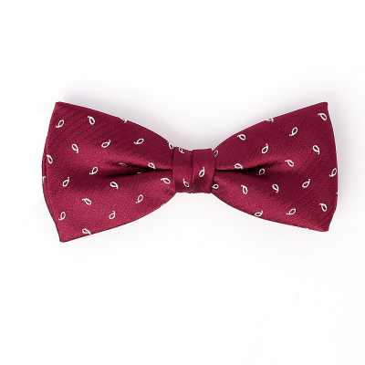 VBF-24 Nơ bướm dùng vải VANNERS họa tiết paisley chấm bi màu rượu vang