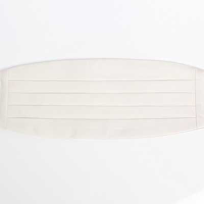VCM-06 Cummerbund dùng vải lụa VENNERS, trắng, twill