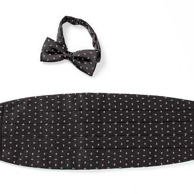VCM-22 Cummerbund dùng vải VANNERS, chấm paisley, màu đen