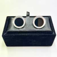 A-1-C Sterling Bạc Măng Sét Lễ Phục Mã Não Bạc Tròn[Lễ Phục Kiện Trang Trọng] Yamamoto(EXCY) Ảnh phụ